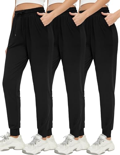 Image of MCPORO Joggers for Women with Pockets Lightweight Workout Sweatpants | Soft, Skin-Friendly, Stretch Fabric, Elastic Waistband, Internal Drawcord, Athletic, Running, Yoga, Lounge Pants