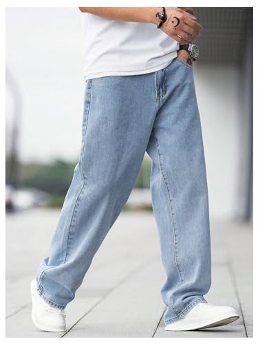 Verdusa Men's Casual Straight Leg Jeans Denim Pants Long Trousers3