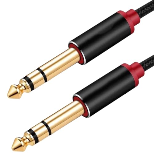 Cable de guitarra electrica y piano con conectores de 6,35 mm y funda de nylon trenzado duradero