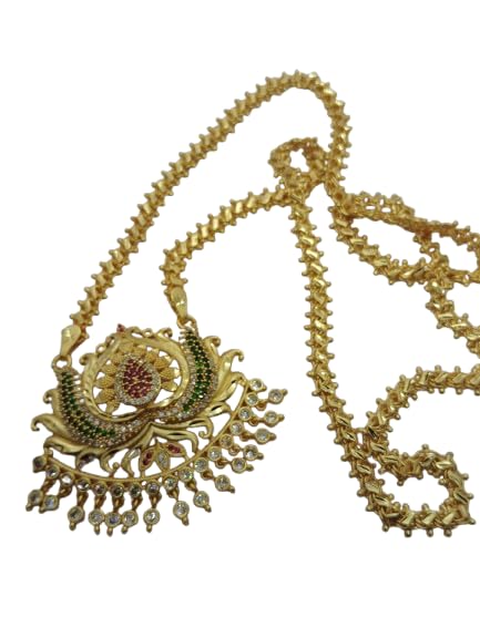 Forming Gold Plated Lotus Pendant with Chain-image-12