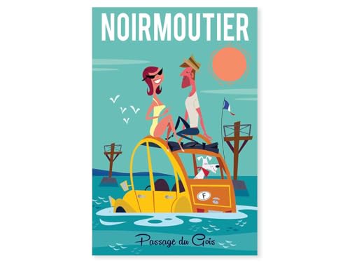 Hexoa Tableau Road Trip à noirmoutier - Made in France - Toile imprimée 80x120