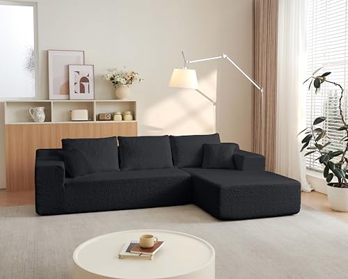 104" No-Assembly Minimalist Modular Sectional Sofa: Innovative Chenille, Convertible Cloud