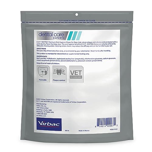 Virbac CET HEXtra Premium Oral Hygiene Chews for Dogs Virbac CET HEXtra Premium Oral Hygiene Chews for Dogs
