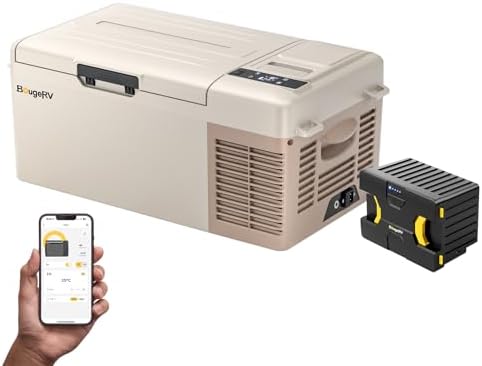 【173Whバッテリー付き&アプリ対応】BougeRV ポータブル冷蔵庫 車載冷蔵冷凍庫 小型れいぞうこ 15L -20℃～20℃...