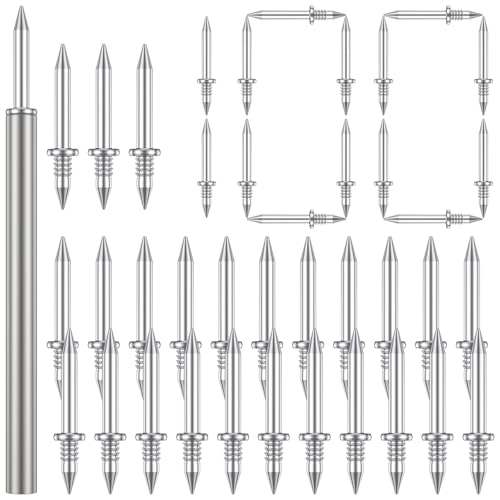 Double Headed Nails Double-Head Skirting Thread Seamless Non Marks Nail Invisible Security Screw For Wood With Specific Sleeve Tool(400 nails 4 rod)