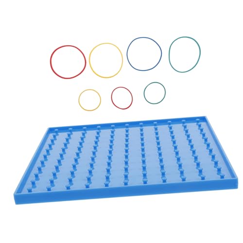 TOYANDONA Educativo de Geoplano para Tablero de Clavijas Doble Cara Bandas Elásticas de Colores Herramienta Matemática para Primaria y Enseñanza Geométrica