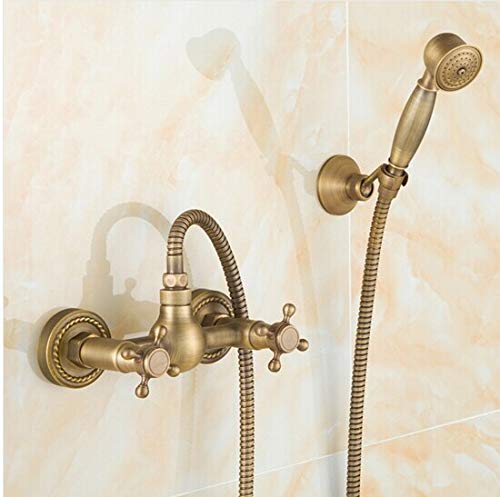 Robinet de Bain B&S Mural Mélangeur Douche Bronze Laiton Massif