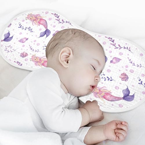 Muslin Baby Burp Cloths, Purple Mermaid Baby Bibs Rags Comfy Soft Absorbent in for Newborn Boys and Girls 1 Piece 22 x 11 Inch3