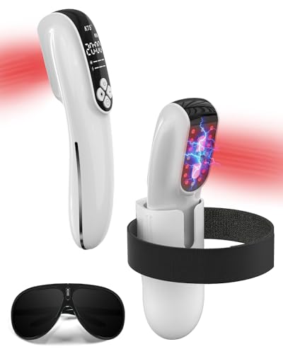 KTS Tens & Rotlichtlampe Infrarotlampe,Handgerät Kalte Laser Therapie (4*808nm & 12*650nm),verbessert die Blutreislation,Rotlicht Therapie Alivia el dolor en las extremidades/Rückenmuskeln y en las