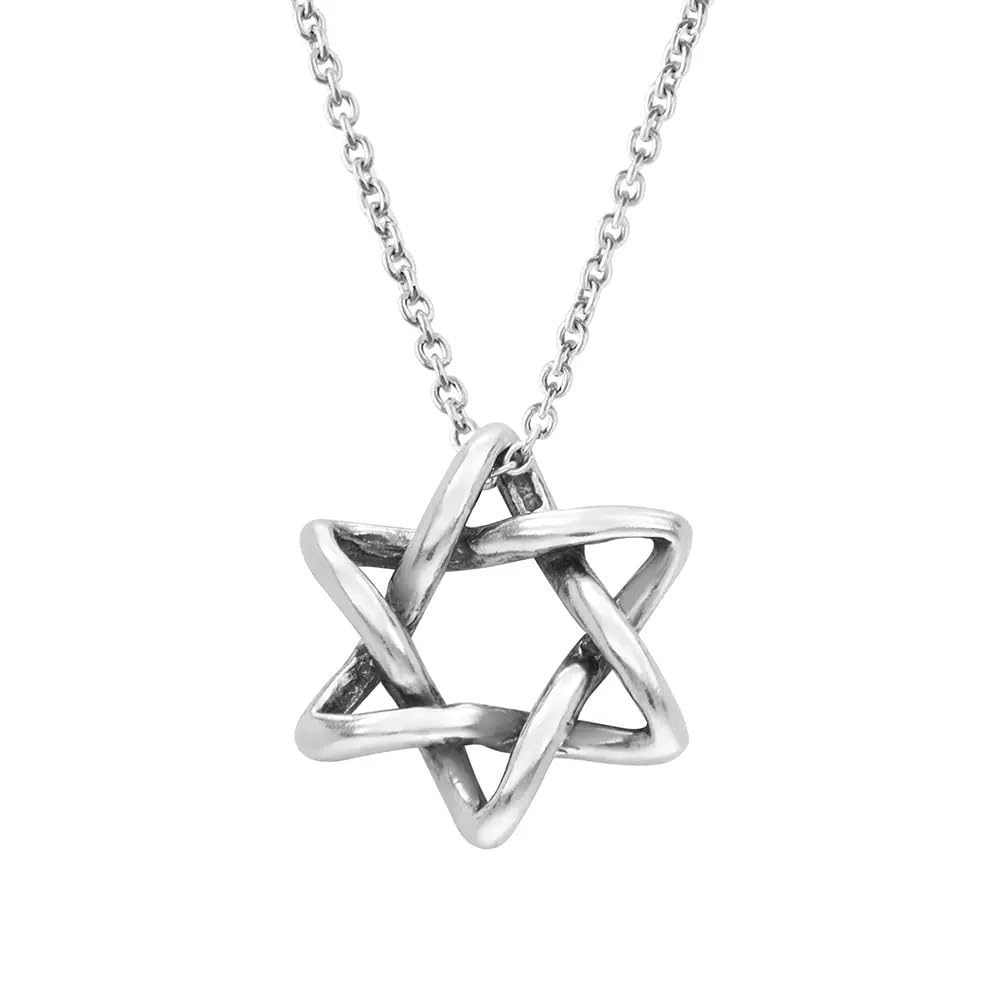 925 Sterling Silver Star of David Jewish Plain Necklace Gift for Men or Women Judaica Pendant