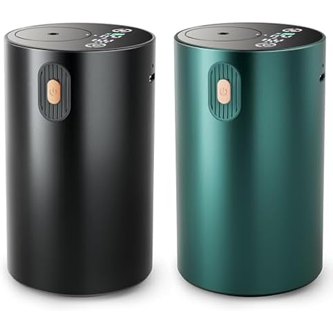 Waterless Essential Oil Diffuser Rechargable: Portable Aromatherapy Diffuser for Car and Home - 4 Concentration Adjustments and Timers (Black and Green) Cover