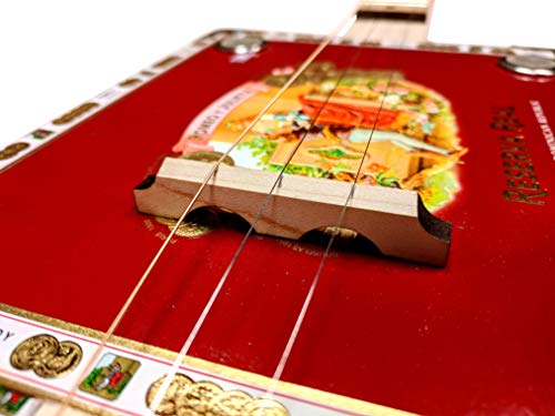 Complete Diy 3-String Fretted Cigar Box Guitar Kit With Neck - Includes Acoustic/Electric Pickup #TOP2