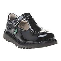 Kickers Girl's Kick T Bar Black School Shoes | Classic & Stylish | Extra Comfortable | Premium Quality, Black, 8.5 UK Child