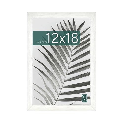 MCS Studio Gallery 12x18 Picture Frame White Woodgrain, Rectangle Photo Frame for Photos, Posters & Art Prints (1-Pack)