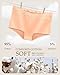FINETOO Cotton Underwear for Women Boy Shorts Lace Boxer Briefs Soft Full Coverage Womens Panties 5 Pack S-XXL Pink