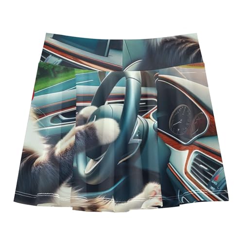 Rainbow Girls Skorts Athletic Shorts Toddler Tennis Skirts Little Girl Cat Driver Car Animal 4t2