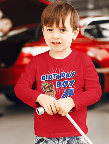 Paw Patrol Pup Chase 4th Birthday Long Sleeve Shirt for Toddler Boys - Party Outfit & Gift Idea for 4 Year Old3