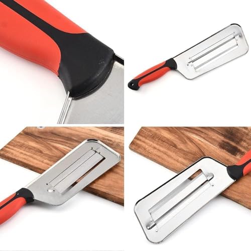 Image of 3 in 1 Stainless Steel Vegetable Peeler for Kitchen Multi-Functional Fruit & Veggie Shredder Slicer and Grater for Potatoes, Carrots, Cucumbers (Cabbage Cutter)