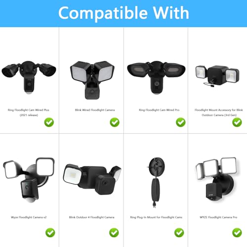 Flutlicht Halterung für die Blink-Kamera Outdoor 4, Verstellbare Ständer Halter Floodlight Mount für Blink Outdoor Camera (3rd Gen), Flutlicht Kamera Zubehör für Ring Flutlichtkamera Pro / Plus Kabel