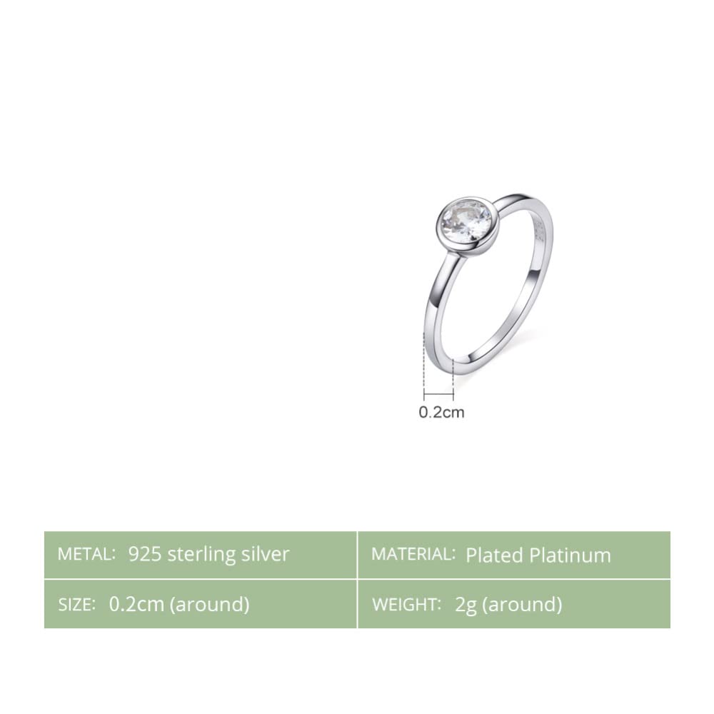 Clear Zirconia Finger Ring Women Engagement Wedding Band Ring