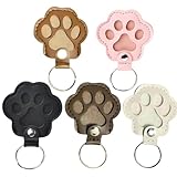 5 Pcs Paw Shaped Pet Memorial Leather Keychains, 5 Color Dog Hair Keychain, Handmade Pets Memorial Gifts for Dogs, Leather Keychain Pet Fur Keepsake