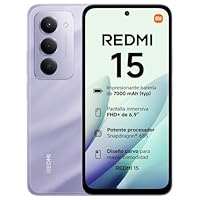 XIAOMI REDMI 15 - Smartphone de 6+128GB, Cámara Dual de 50MP con AI, Pantalla inmersiva de 6,9” FHD+, Snapdragon 685, Carga rápida de 33W, Cargador no Incluido, Morado (Versión ES)