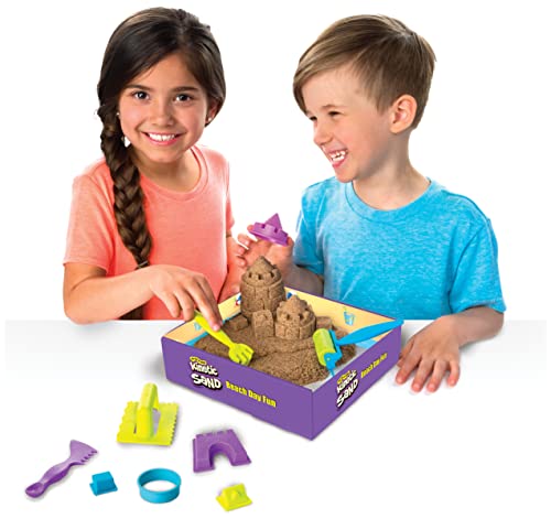Kinetic Sand, Beach Day Fun Playset With Castle Molds, Tools And 12 Oz. Of All-Natural Kinetic Beach Sand, Play Sand Sensory Toys For Kids Ages 3 And Up #TOP1
