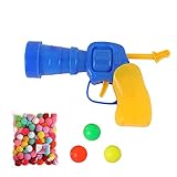 KIPERSIN Plush Ball Shooting Gun Silent Ball Firing Gun, Elastic Ping Pong Ball, Creative Interactive Shooting Firing Gun(100*Plush Balls+1*Plush Ball Shooting Gun+3*Plastic Balls)