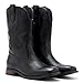Cowboy Boots for Men Classic Embroidered Western Boots Slip Resistant Square Toe Chunky Heel Ankle Boots Durable and Fashionable Retro Short Boots