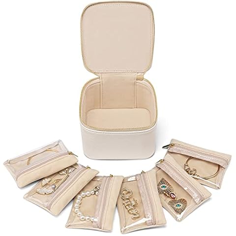 Vlando Travel Jewellery Box with Velvet Pouches Cover