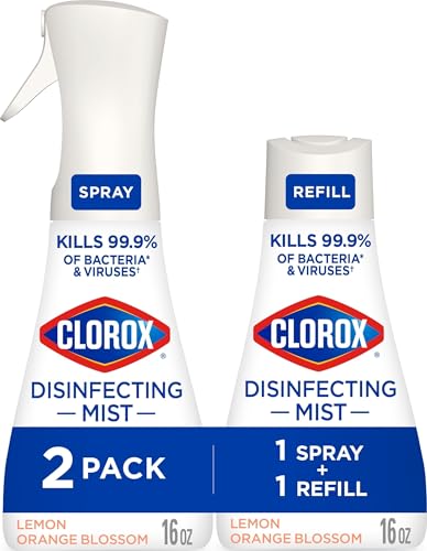 Clorox Disinfecting Mist, Lemon and Orange Blossom, 1 Spray and 1 Refill, 16 oz Each - image 1