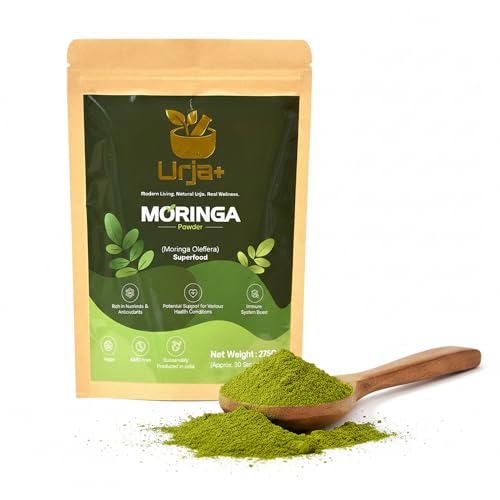 Urja+ Premium Moringa Leaf Powder 275g | 100% Pure Moringa Superfood | Supports Energy Immunity & Wellness | Antioxidant-Rich | Vegan | Sustainably Sourced | Nutrient Powerhouse