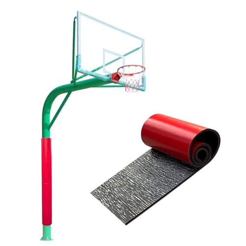 8.2×1.65Ft Tall Self-Adhesive Protective Round and Square Pole Pad, Wrap Around Pole & Post Padding, Gym Wall Padding, Basketball Court Wall Protector, 2
