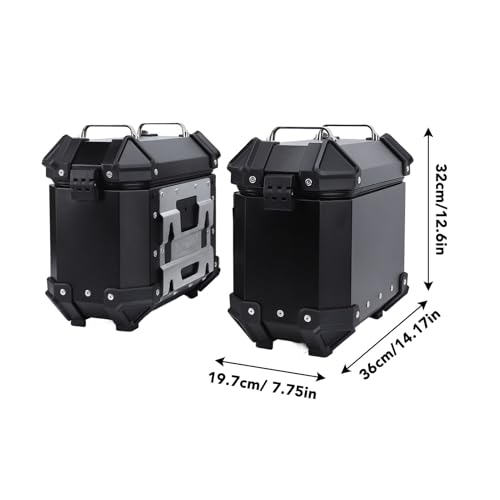 Alforja Lateral para Motocicleta de Aleación de Aluminio, Caja Dura con Cerradura de Seguridad y Asa para Casco, Capacidad 18 L (Negro) miniatura 4