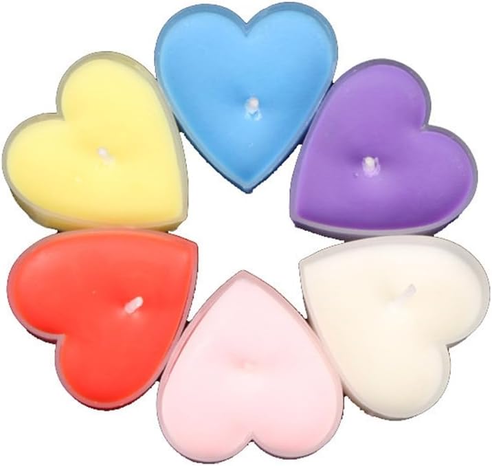9pcs Set Heart Shape Candle Christmas Tealights in Optional Color for Table Setting Tealights or Holiday Decorations