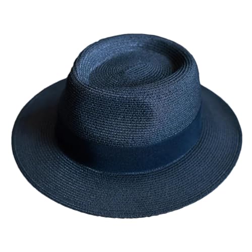 Sombrero de paja suave para mujeres y hombres, ala ancha, protección UV, sombrero Fedora, Como en la imagen1, 58cm-61cm