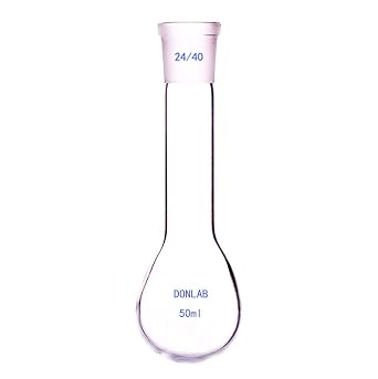 CMA-0050 Borosilicate Glass 50ml Kjeldahl Flask Long Neck Nitrogen Flask Round Bottom with Standard Tapper 24/40 Ground Glass Joint
