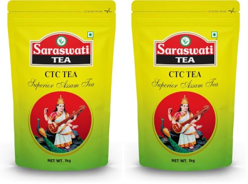Image of Saraswati Dust Tea 1 Kg | Black CTC Loose Tea | 1kg Pack | Chaipatti (Pack of 2)