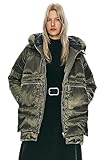 Orolay Women's Thickened Down Jacket Hooded ArmyGreen XL