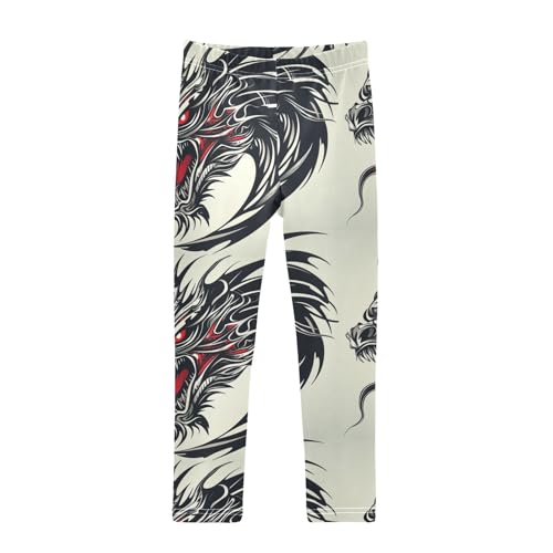 Girls Leggings Dragon Face Roaring with Red Eyes Toddler Girls Clothes Leggings for Girls Toddler Girls Leggings 3-4T
