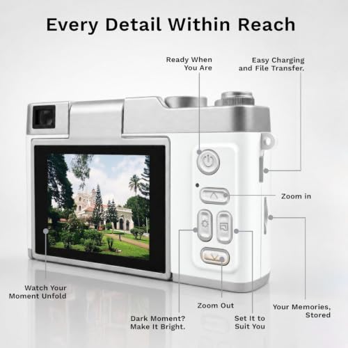 LEQTRONIQ Store LEQTRONIQ PLAYZZ 48MP Digital Camera, White - Image 7