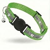 Cat Collar Breakaway, Reflective Kitten Collar with Bell, Safety Buckle Kitten Collar, Lightweight, Adjustable, Comfortable, Suitable for Boy Girl Cats (7'-13') Emerald