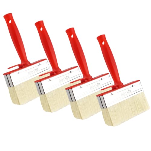 4 Piezas Pincel Plano de Superficie 30 x 120 mm Pincel Grande para Pintar Paredes Brochas Pintura Pinceles para Barniz Acrílico Pintura de Pared