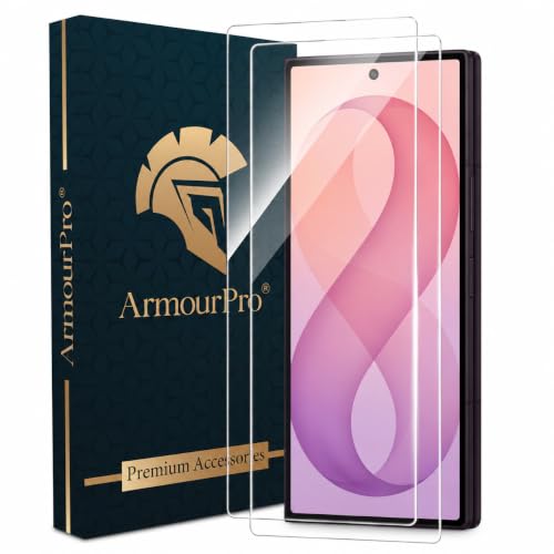 Image of ArmourPro Borderless Tempered Glass for Samsung Galaxy Z Fold 8 Ultra, Pack of 2 Clear Screen Protector with Anti-Dust Speaker Mesh, 9H Anti-Scratch, HD Clarity, Case Friendly, Easy Installation Kit