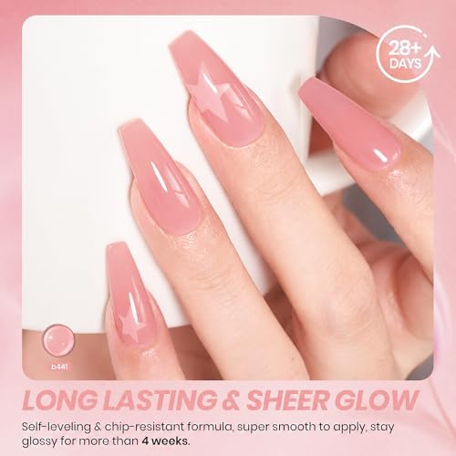 Image of Beetles Nude Pink Gel Nail Polish - 15ml Jelly Neutral Nude Gel Polish Base Color Nail Concealer Sheer Translucent Effect Soak Off UV LED French Nail Art Salon DIY Manicure Gift for Women 0.5Oz | Sheer Translucent Effect Base Color Nail Concealer Soak Off UV LED French Nail Art Salon DIY Manicure Gift for Women 0.5Oz