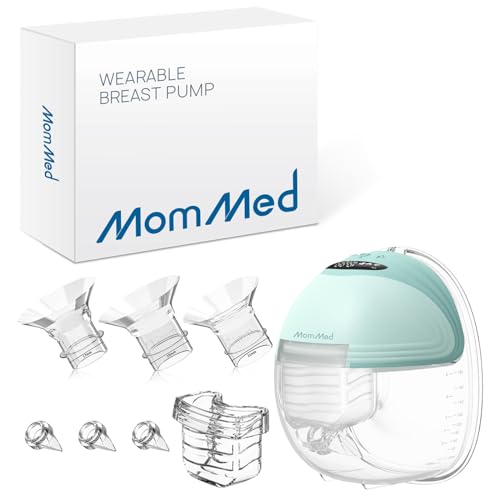 MOMMED Breast Pump, Wearable Breast Pumps with 3 Mode & 12 Levels, Leak-Proof & Low Noise Design Electric Breast Pump, 24mm Hands-Free Breast Pump, Re