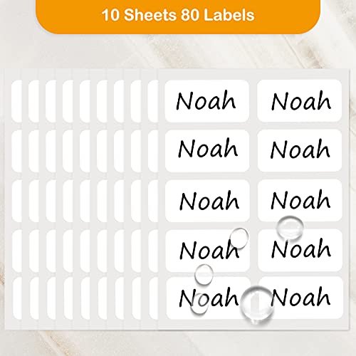 All Purpose No-Iron Kids Clothing Labels, Self-Stick Write-On Fabric Labels For Camp, School, Daycare, Nursing Care, Toys, Organizing, Washer & Dryer Safe, Pack Of 80 #TOP7