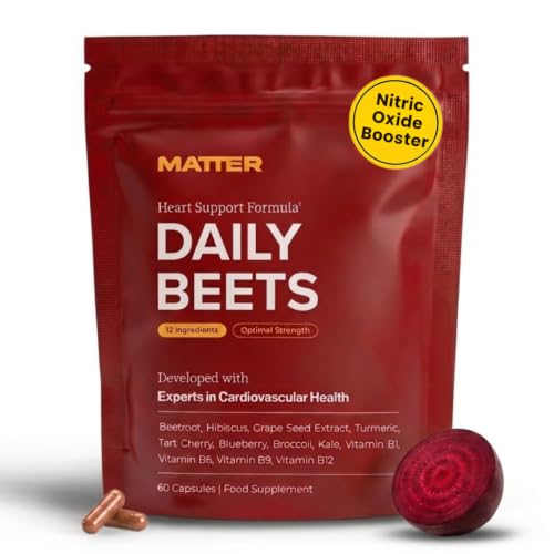 Daily Beets/Blood Flow+ - Nitric Oxide Booster Supplement - Beetroot & CoQ10 for Circulation Heart Health & Blood Pressure Support - Beetroot for Energy & Stamina (1 Month Supply)