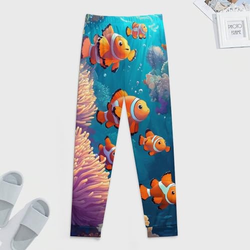Sea Coral Clownfish Anemone Men's Pajama Bottoms Sleep Lounge Soft Comfy Pants Sleepwear4