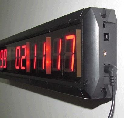 Reloj digital de pared con LED rojo contador de días miniatura 4